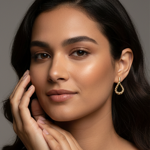 925 Sterling Silver - Yellow Electric Twist Earring