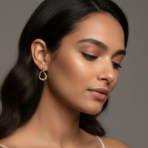 925 Sterling Silver - Yellow Electric Twist Earring