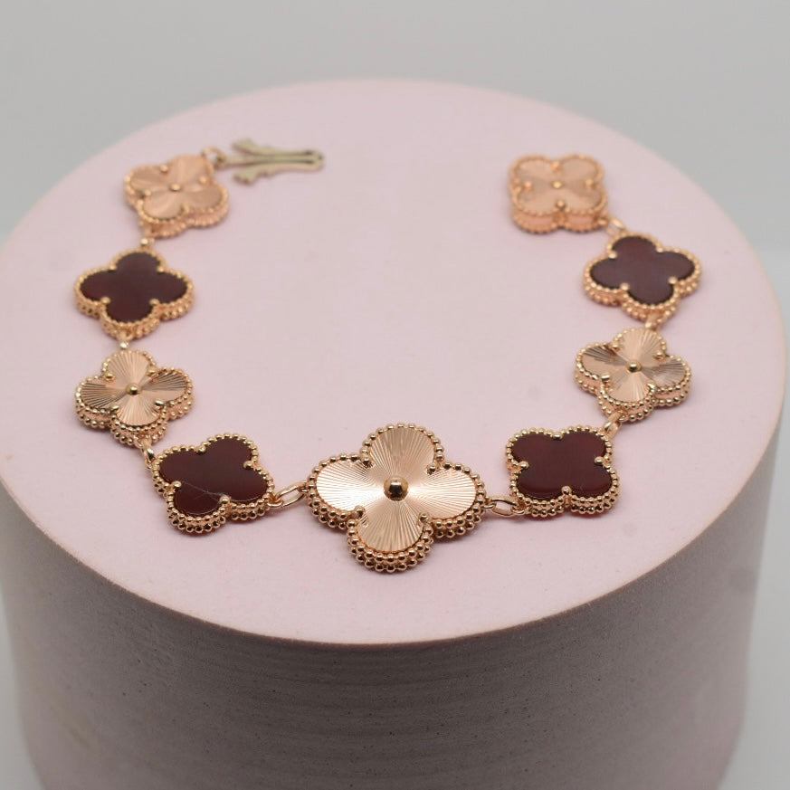 18K Rose Gold - SJVC Red Large Flower Bracelet