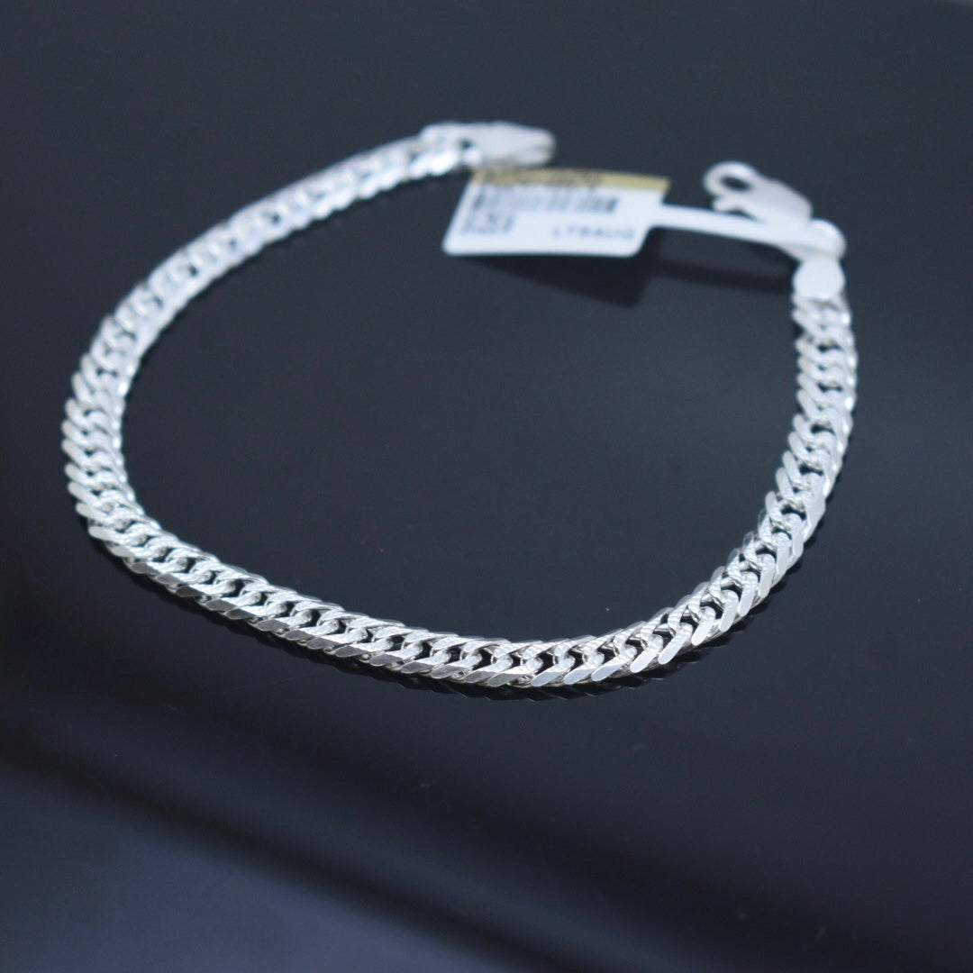 925 Sterling Silver - Small Textured Curb Bracelet