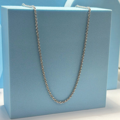 Real 18K White Gold - Rope Chain