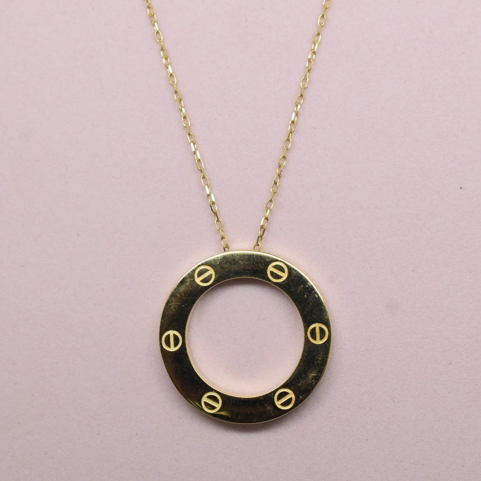 Real 18K Yellow Gold - SJCR Love Necklace