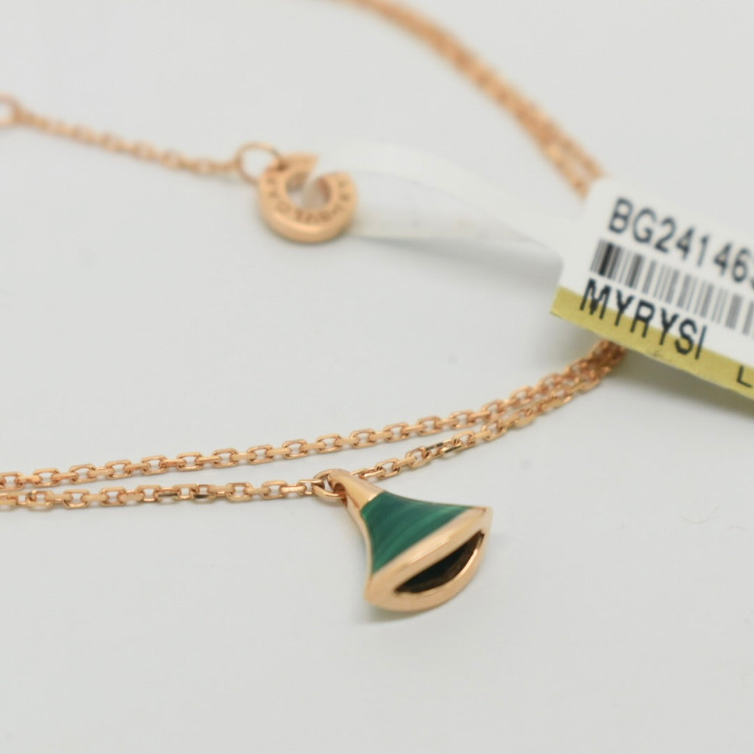 Real 18K Rose Gold - SJBV DIVAS Green Bracelet