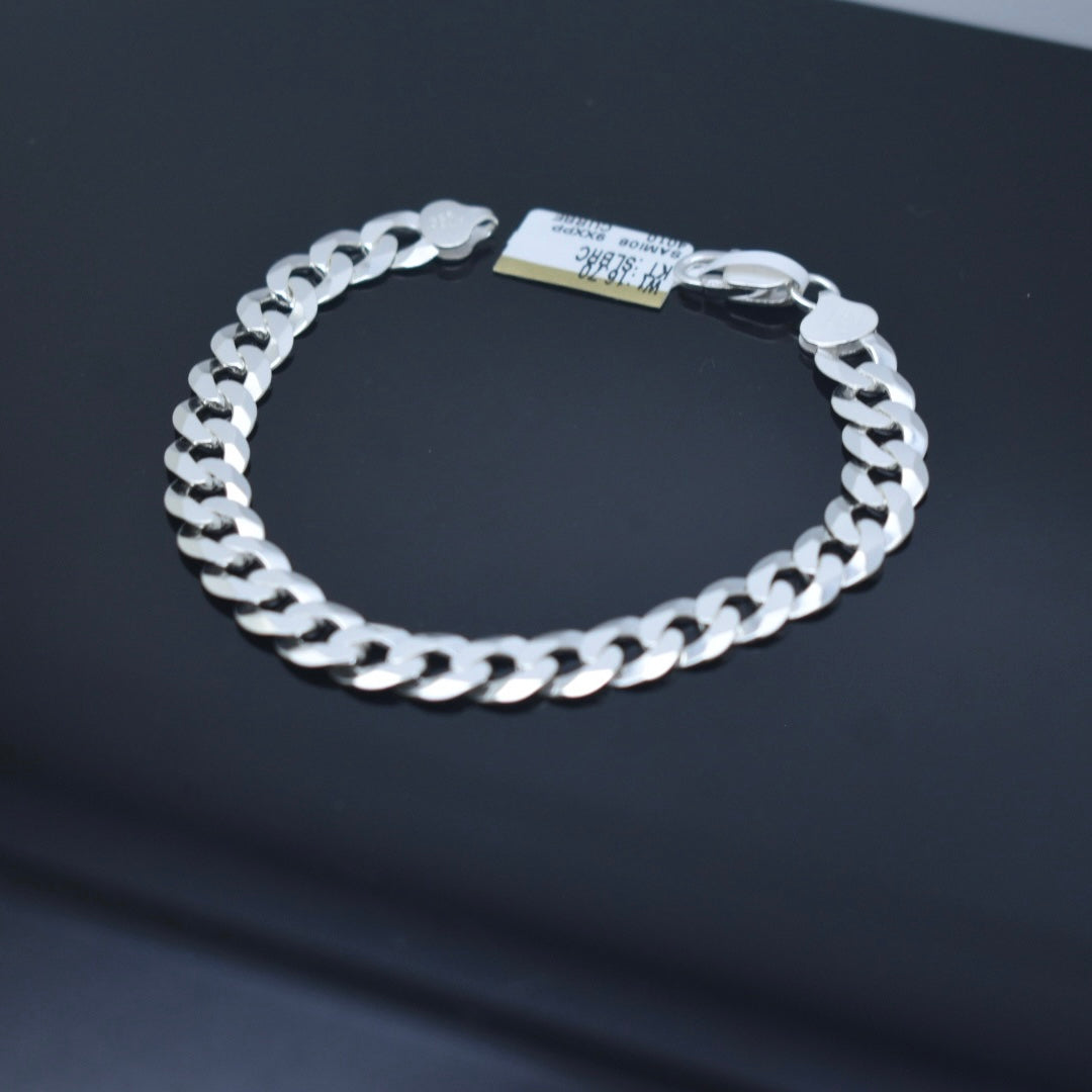 925 Sterling Silver - Medium Flat Curb Bracelet