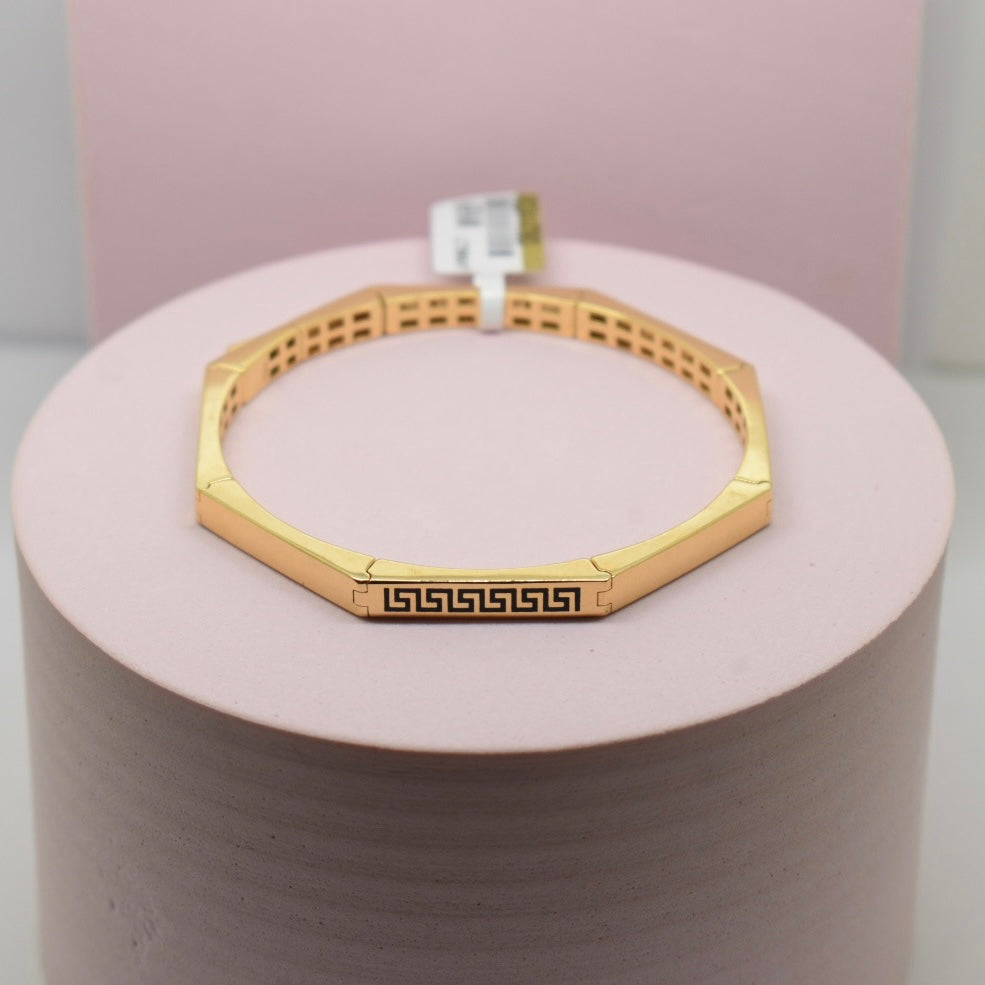 Real 18K Yellow Gold - Maze Open Bracelet and Bangle