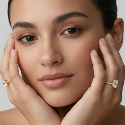 Fine 925 Sterling Silver - Yellow Oval Shape Stone Ring