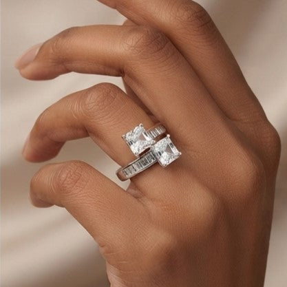 Fine 925 Sterling Silver - Majestic Double Vision Ring