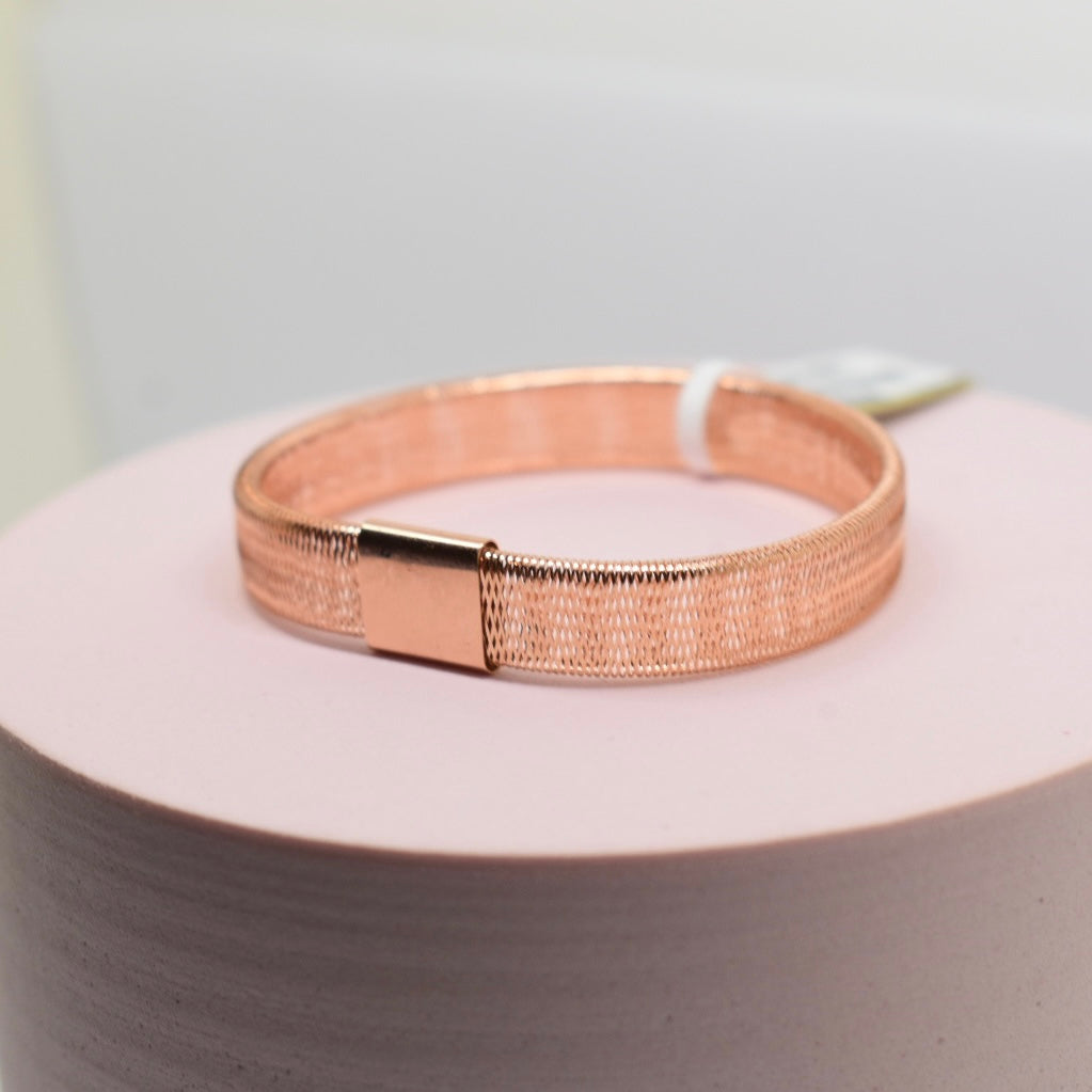 Real 18K Rose Gold - Stretchable Bangle