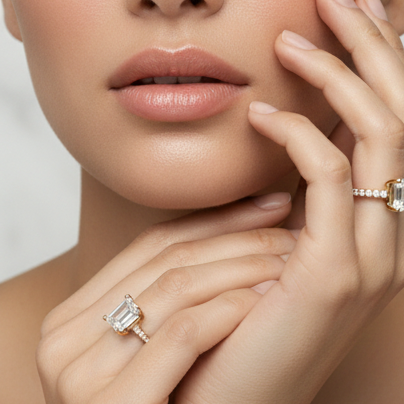 Fine 925 Sterling Silver - Yellow Square Stone Ring