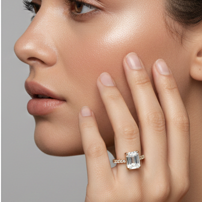 Fine 925 Sterling Silver - Yellow Square Stone Ring