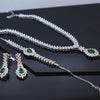 925 Sterling Silver - Green Zircon Necklace Set