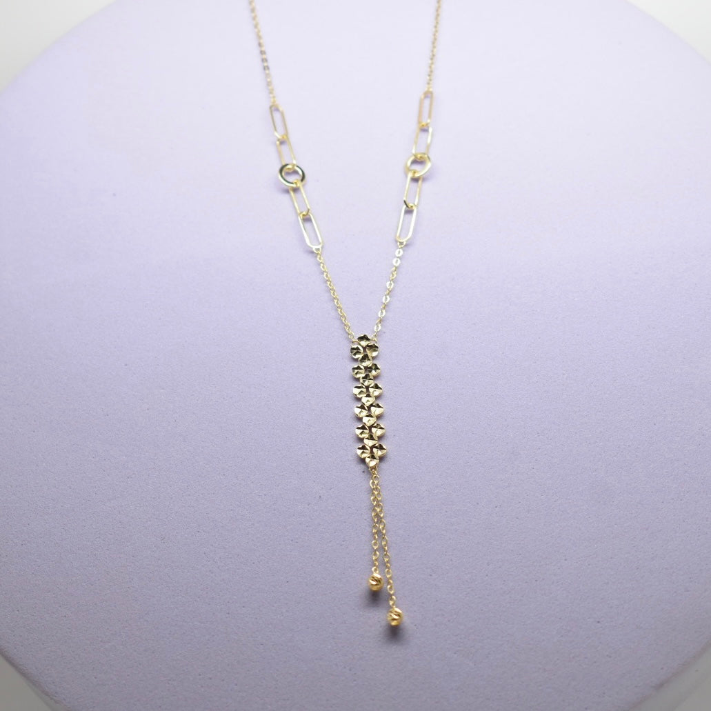 *LIMITED* 18K Gold - Flower Paper Clip Necklace