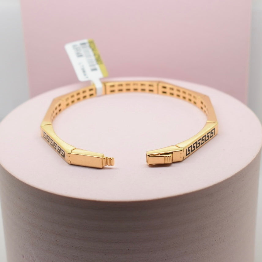 Real 18K Yellow Gold - Maze Open Bracelet and Bangle