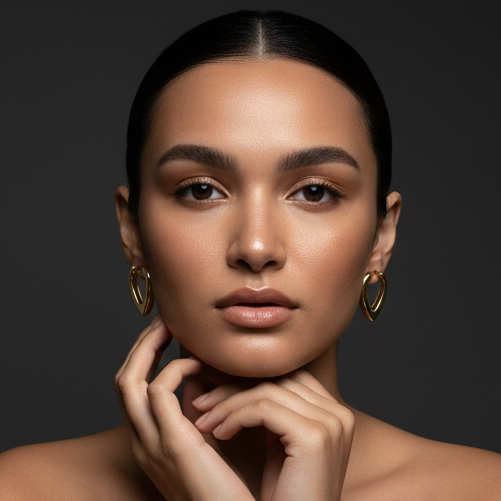 925 Sterling Silver - Yellow Architectural V-Shaped Earring