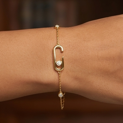 925 Sterling Silver - Yellow SJMSK Move Uno Open Link Bracelet
