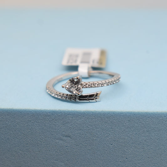 Fine 925 Sterling Silver - Cupids arrow Heart Ring