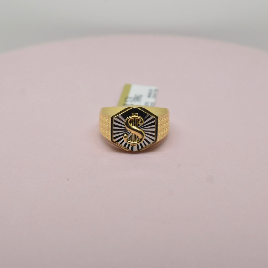 18K Yellow Gold - Large Dollar Ring