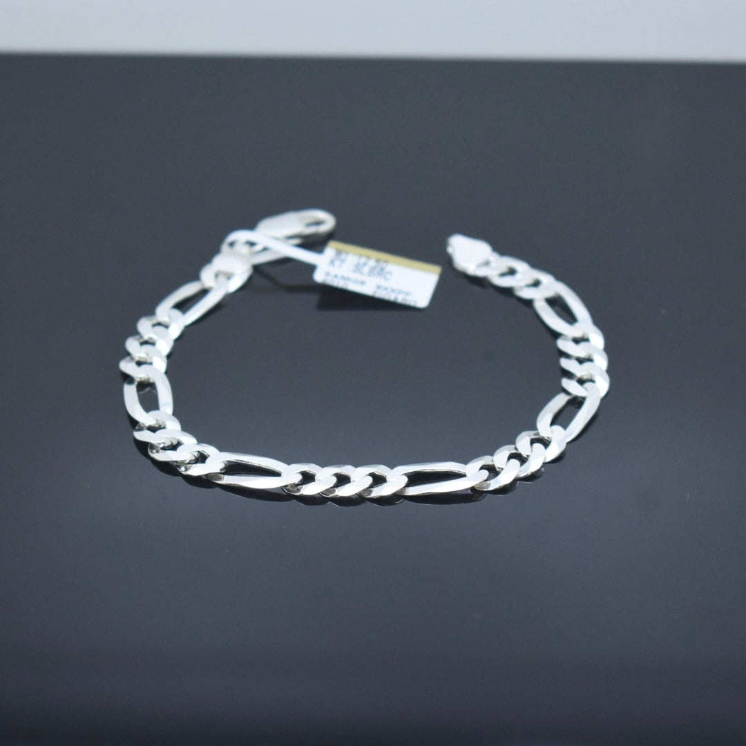 925 Sterling Silver - Figaro Thick Bracelet