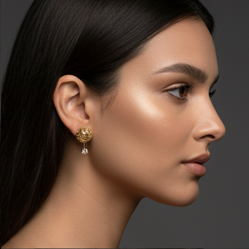 925 Sterling Silver - Yellow Majestic Twirl Earring