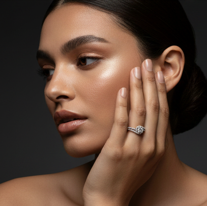 Fine 925 Sterling Silver - Flower Stone Ring