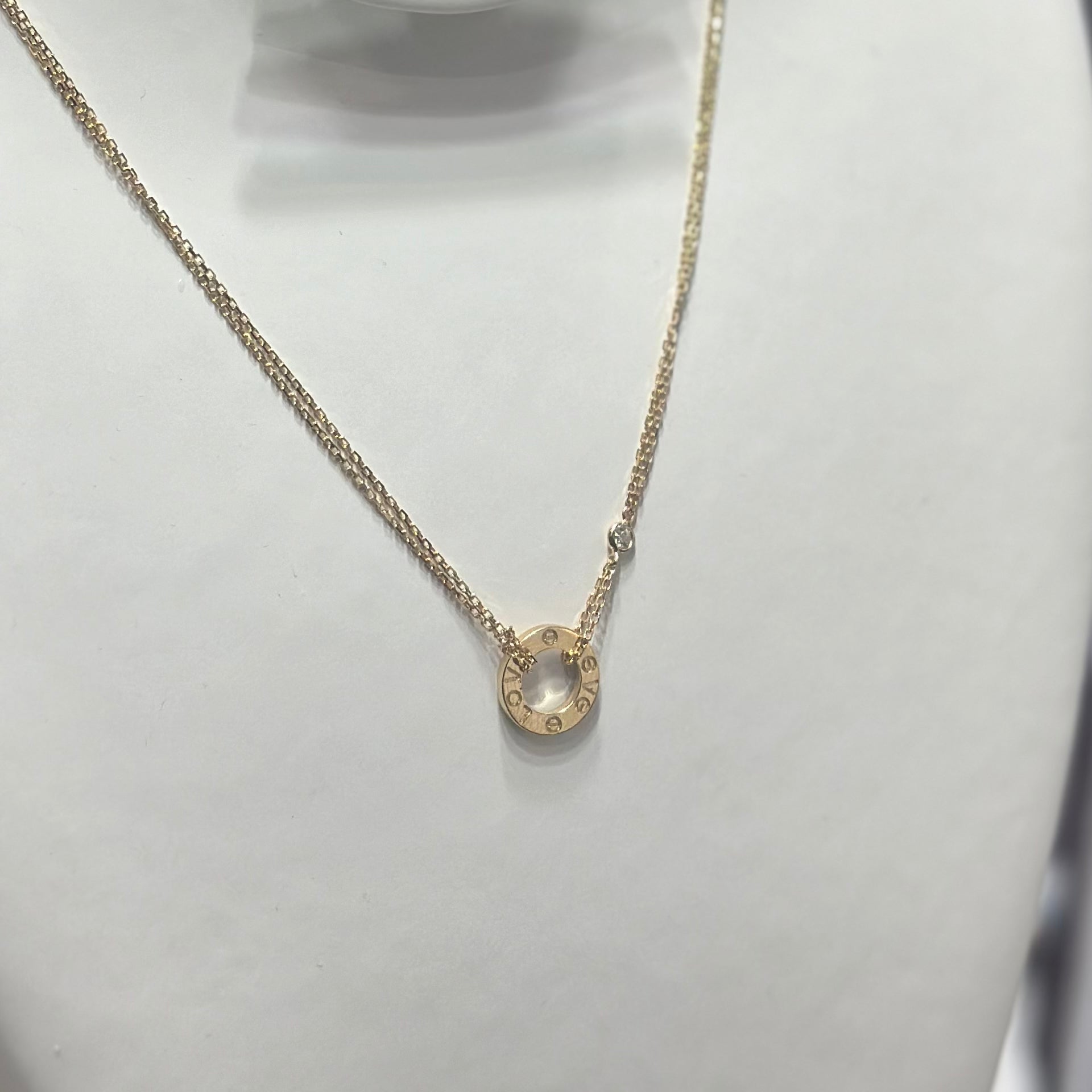 Real 18K Yellow Gold - SJCR Love Double Chain Necklace