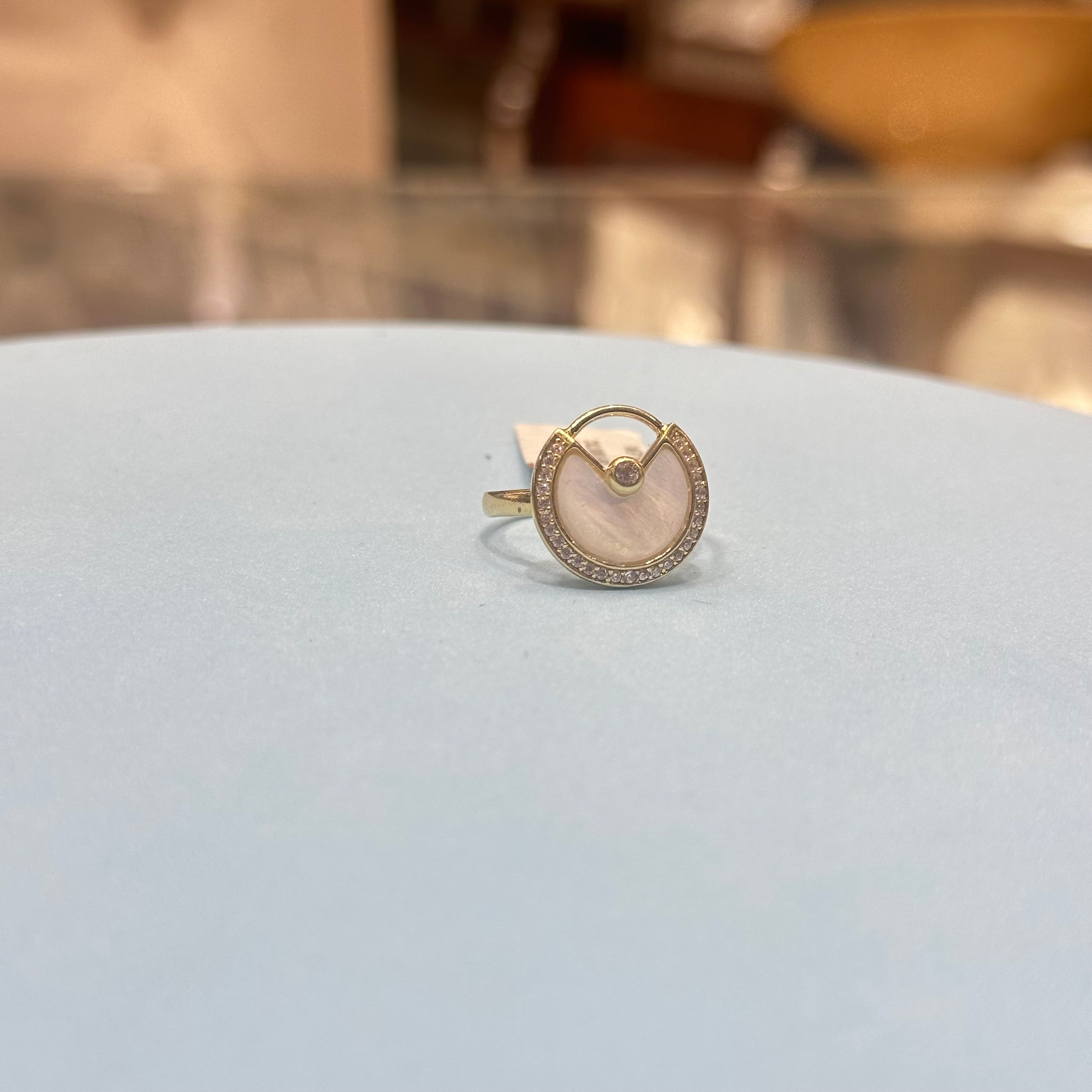 Clearance Sale - White Circle With Stones Ring