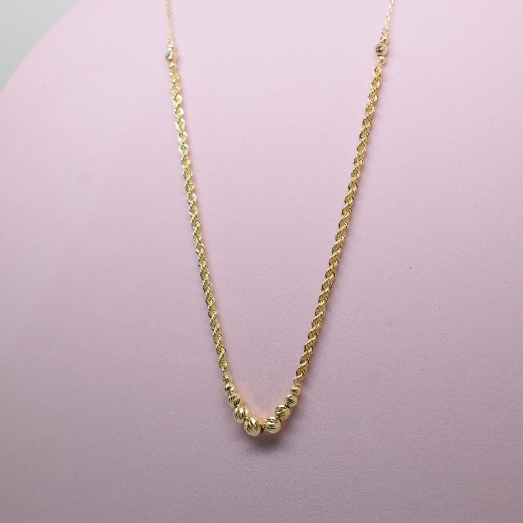 *LIMITED* 18K Gold - Rope Cut Ball Necklace