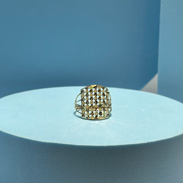 Real 18K Yellow Gold - Net Ring – Sana Jewellers