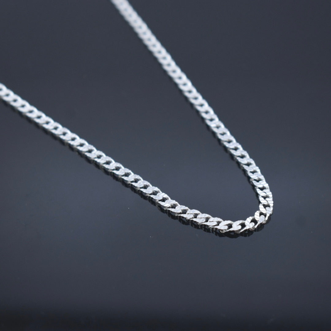 925 Sterling Silver - Thin Flat Curb Chain