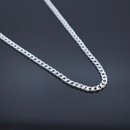 925 Sterling Silver - Thin Flat Curb Chain