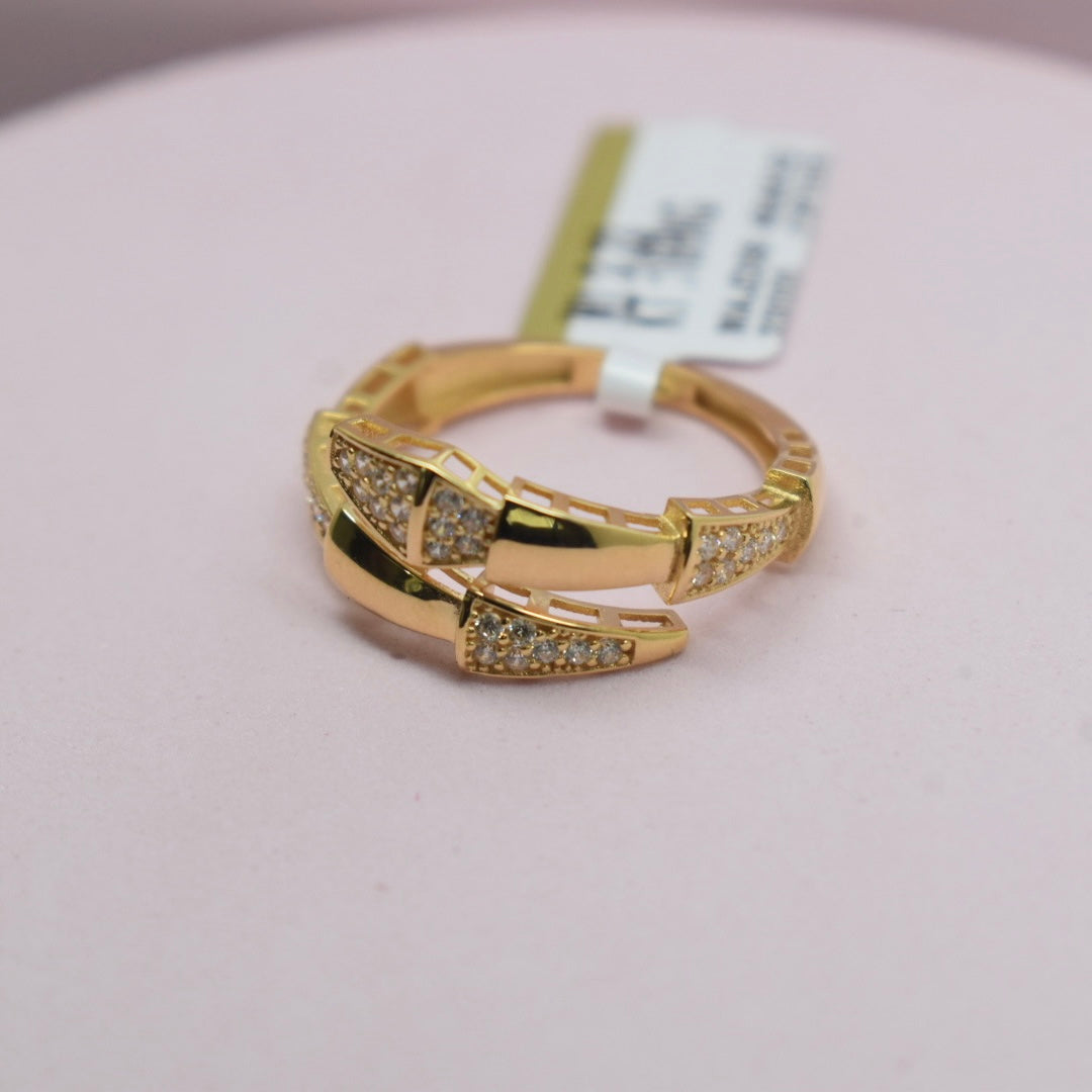 Real 18K Yellow Gold - SJBVL Stone Serpenti Ring