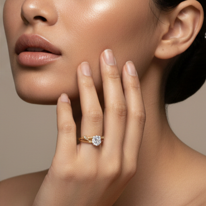 Fine 925 Sterling Silver - Yellow Aura Twist Ring