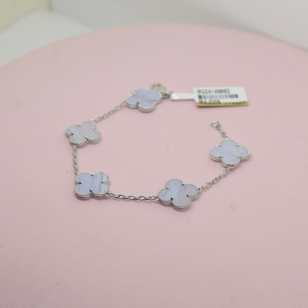 Real 18K White Gold - SJVC Chalcedony Bracelet