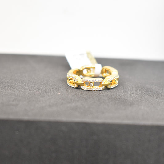 Fine 925 Sterling Silver - Yellow - SJMSK Opulence Link Band Ring