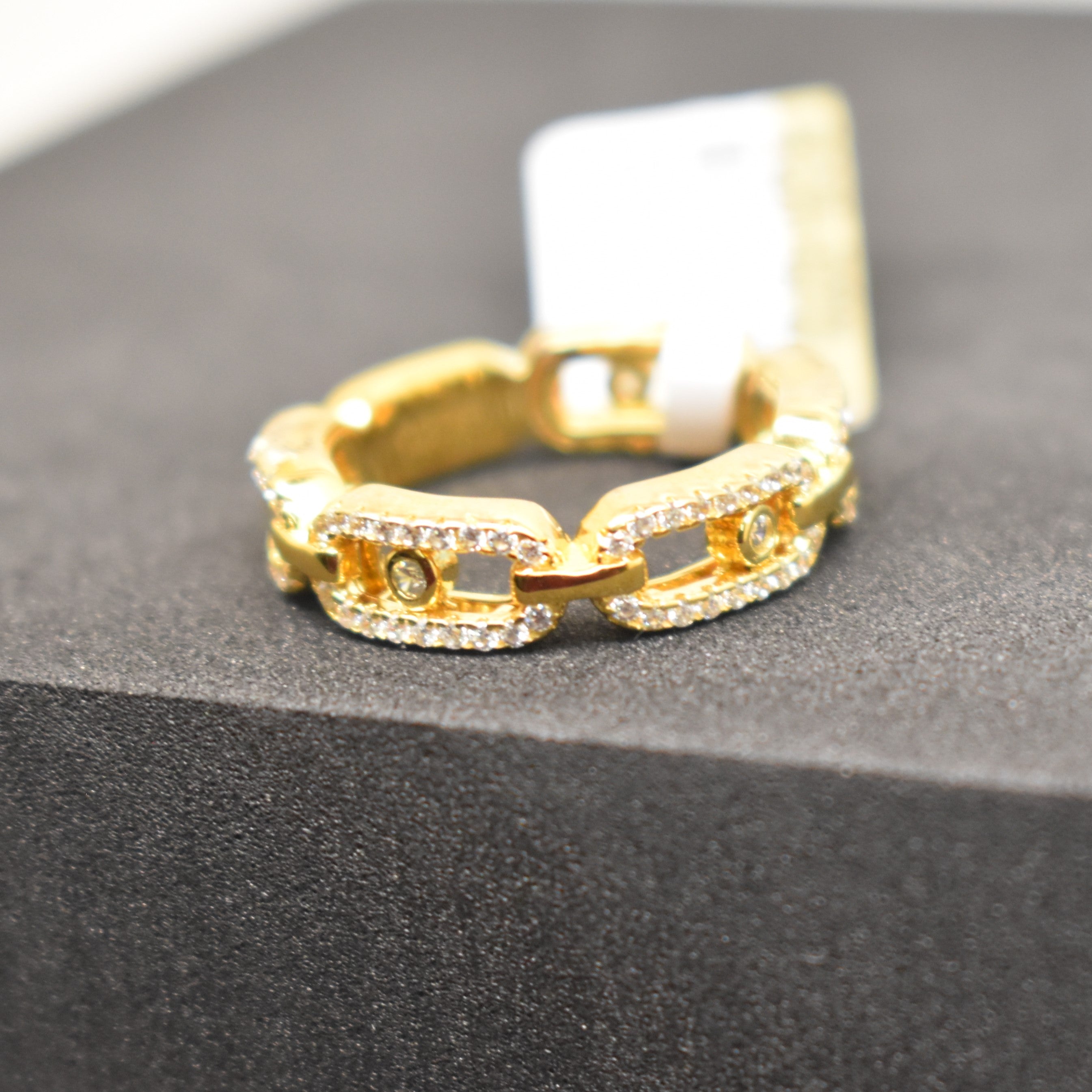 Fine 925 Sterling Silver - Yellow - SJMSK Opulence Link Band Ring