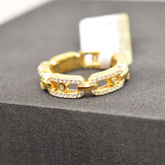 Fine 925 Sterling Silver - Yellow - SJMSK Opulence Link Band Ring
