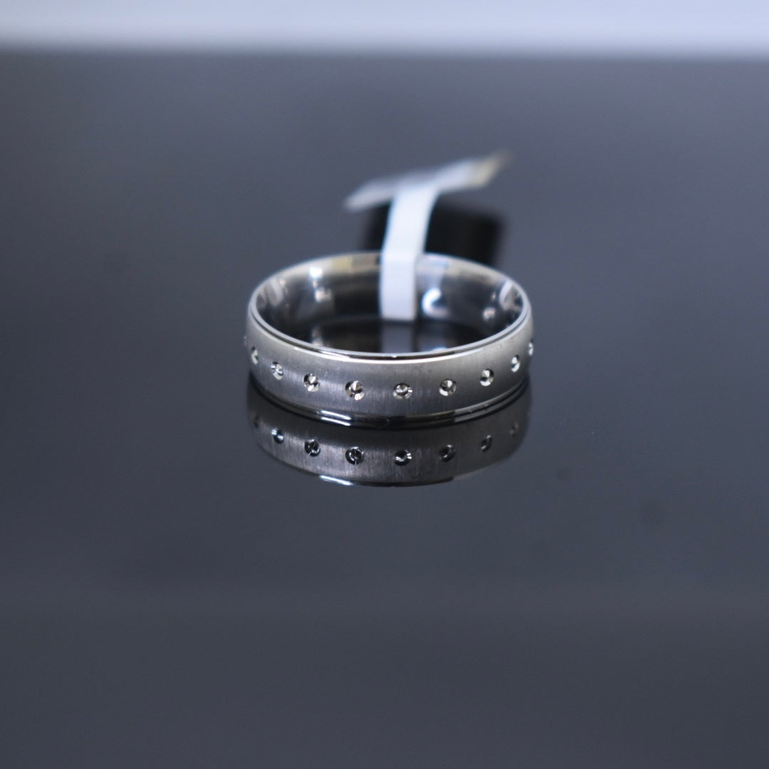 925 Sterling Silver - Dot Matte Band Ring