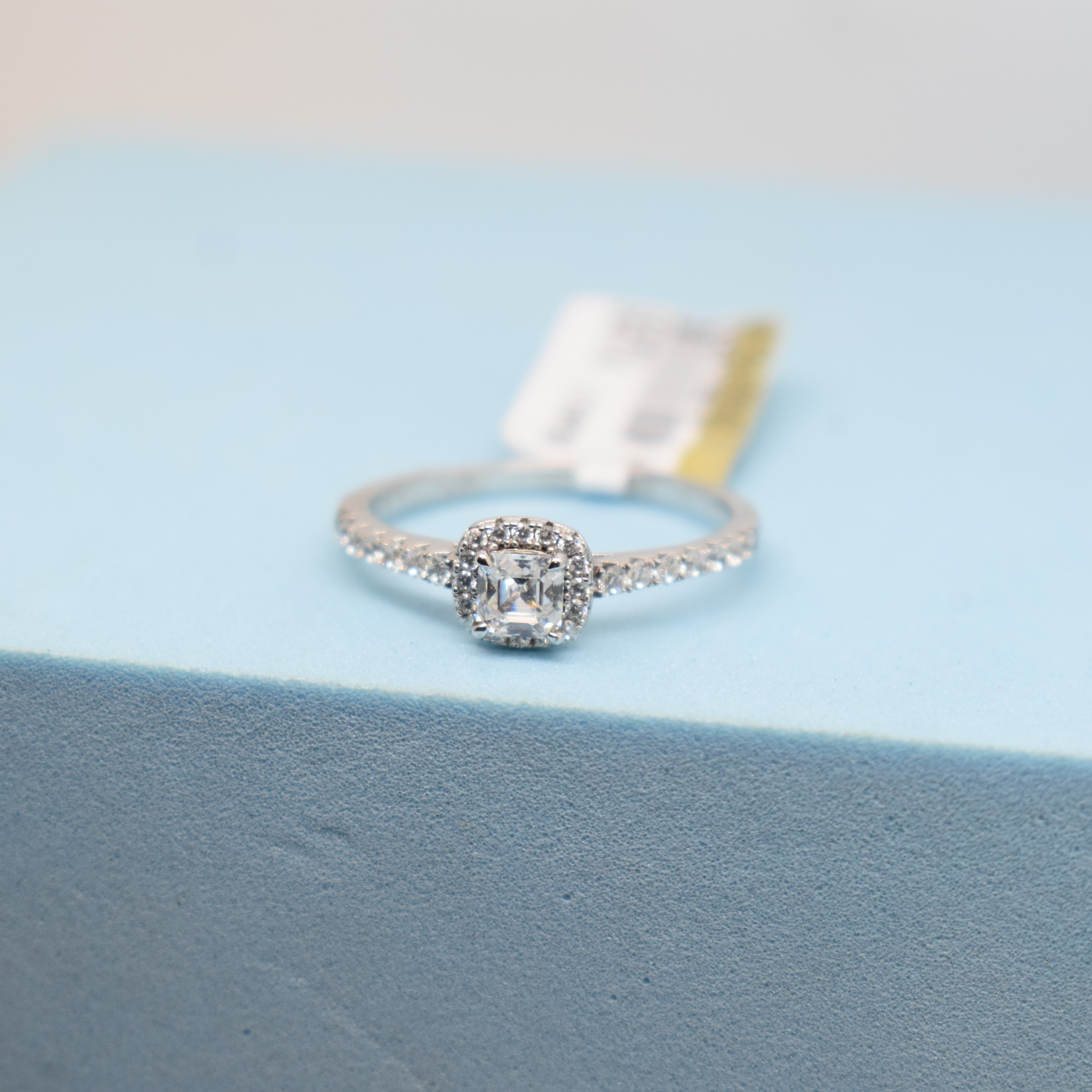 Fine 925 Sterling Silver -  Square Frame Ring