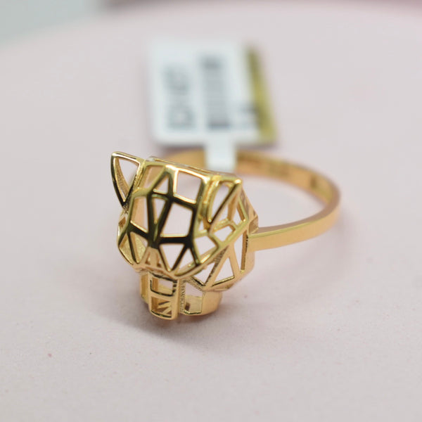 Real 18K Yellow Gold - SJCR Panther Plain Ring – Sana Jewellers