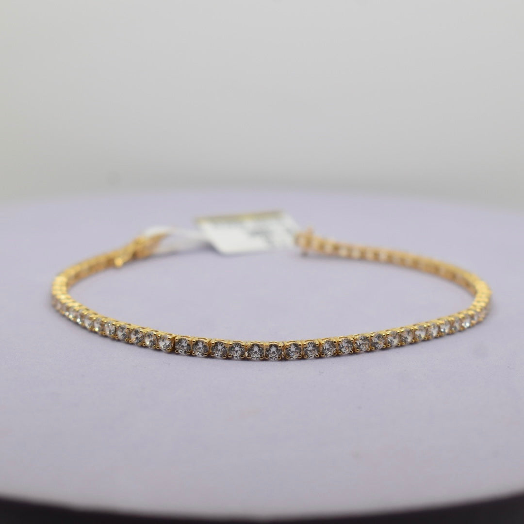 Real 18K Yellow Gold -  Tennis Bracelet