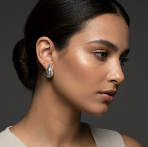 925 Sterling Silver - Luna Feather Earring