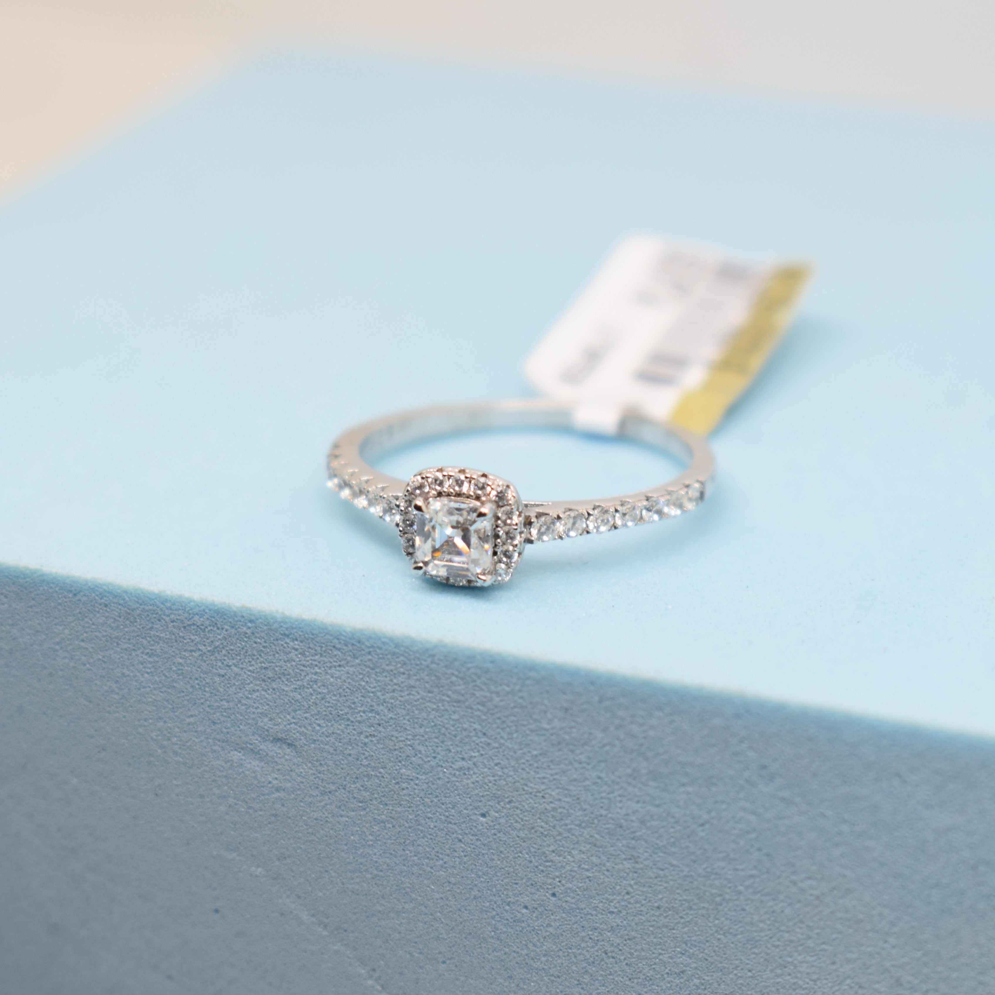 Fine 925 Sterling Silver -  Square Frame Ring