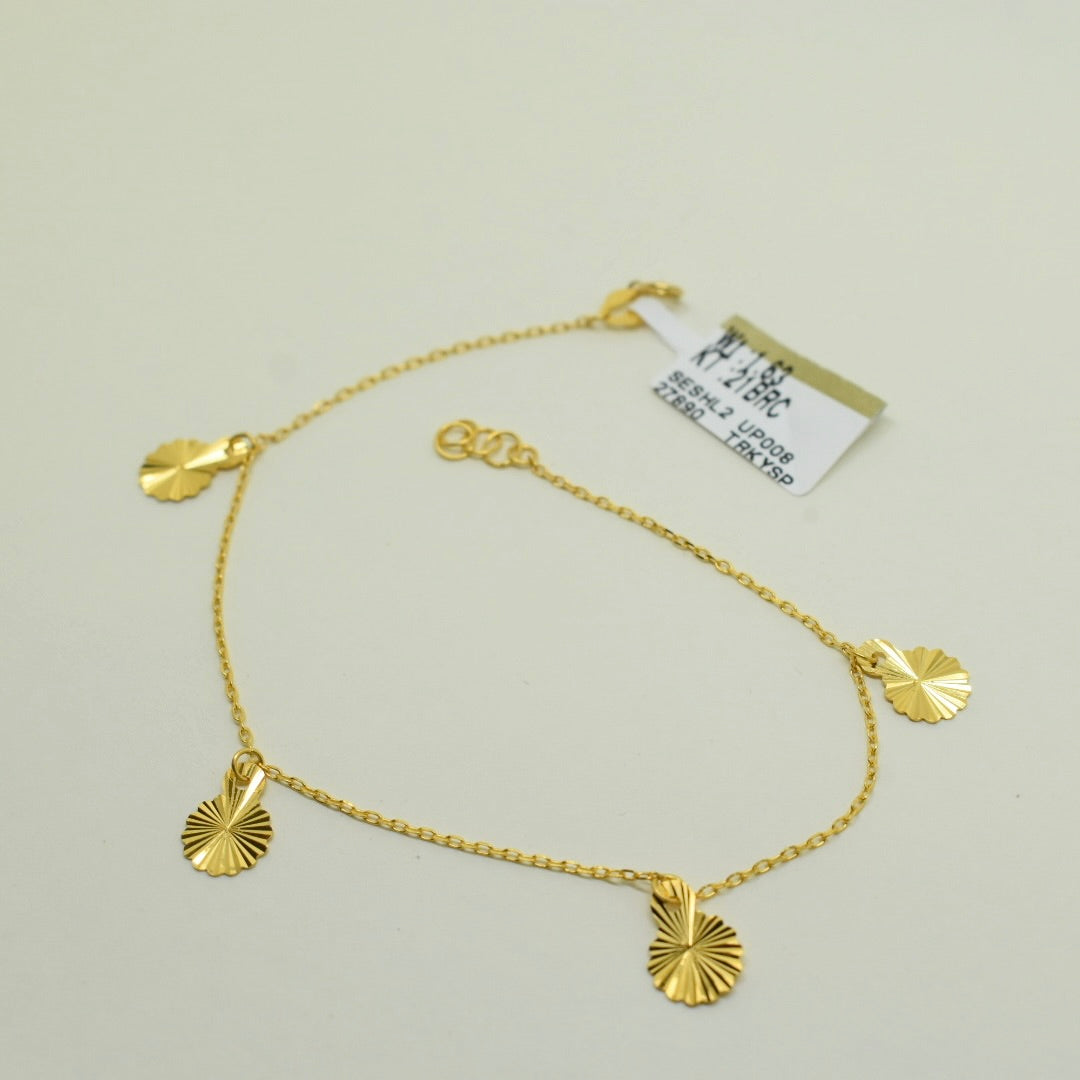 *NEW* 21K Yellow Gold - Hanging Charms Bracelet