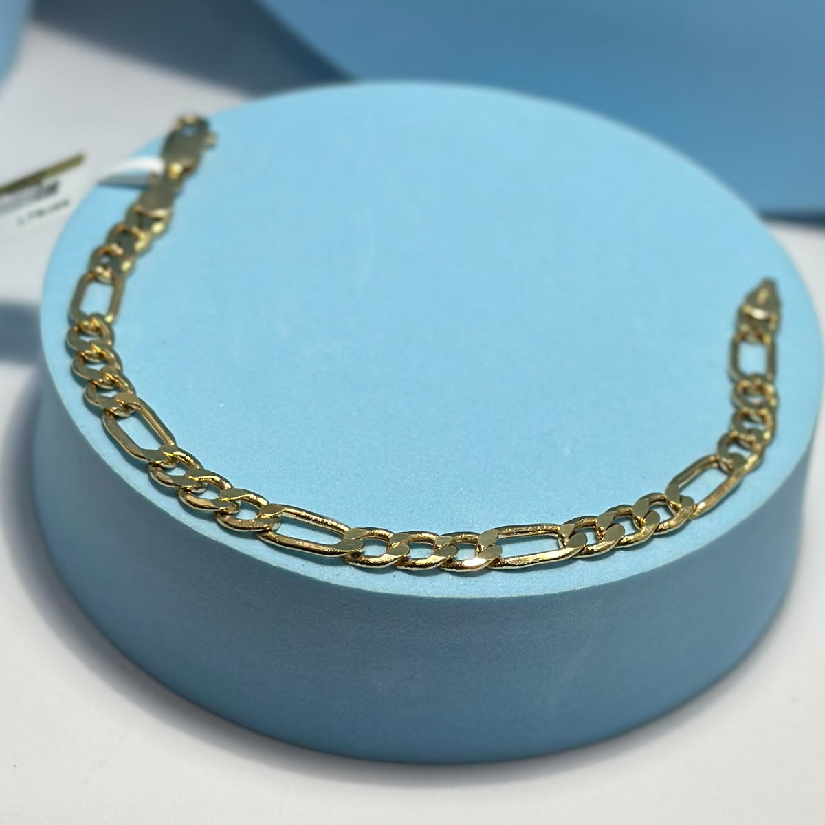 Real 18K Yellow Gold - Thick Figaro Bracelet