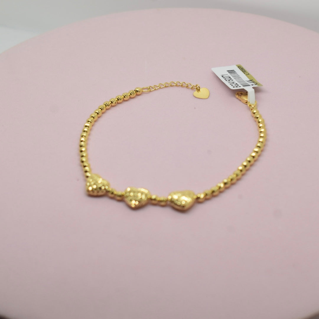 18K Gold - Heart Bubble Bracelet