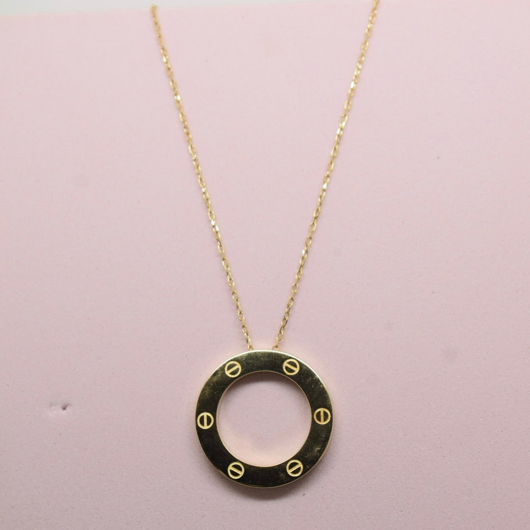 Real 18K Yellow Gold - SJCR Love Necklace