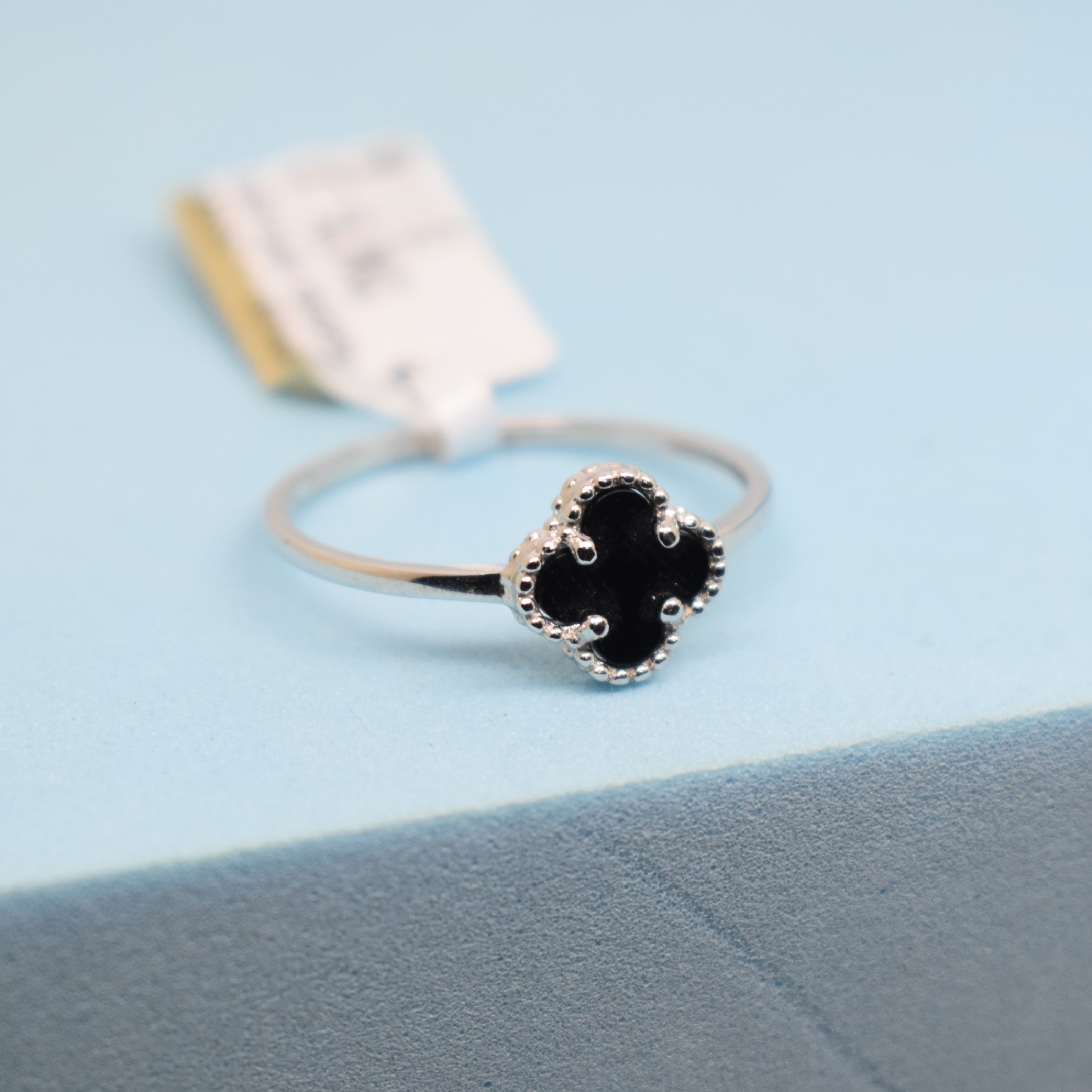 Fine 925 Sterling Silver - SJVC Black Mini Flower Ring