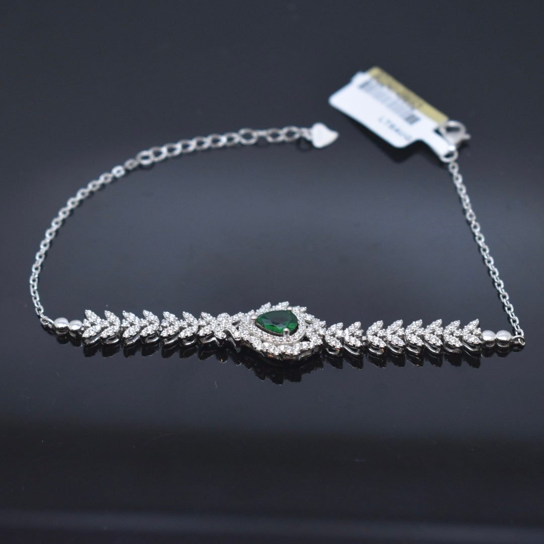 925 Sterling Silver - Green Zircon Necklace Set