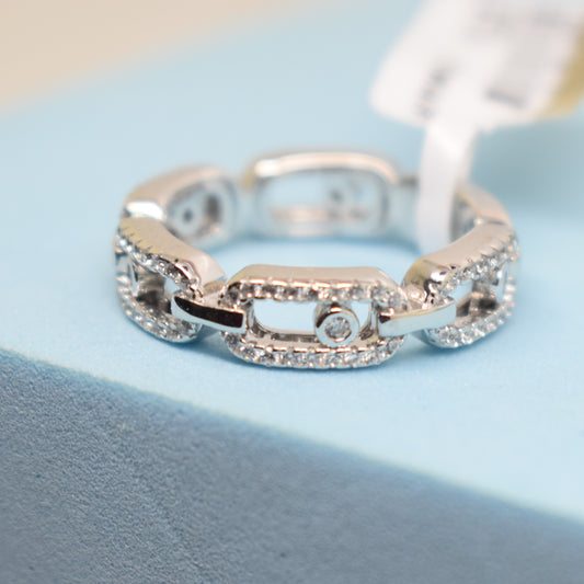 Fine 925 Sterling Silver - SJMSK Opulence Link Band Ring