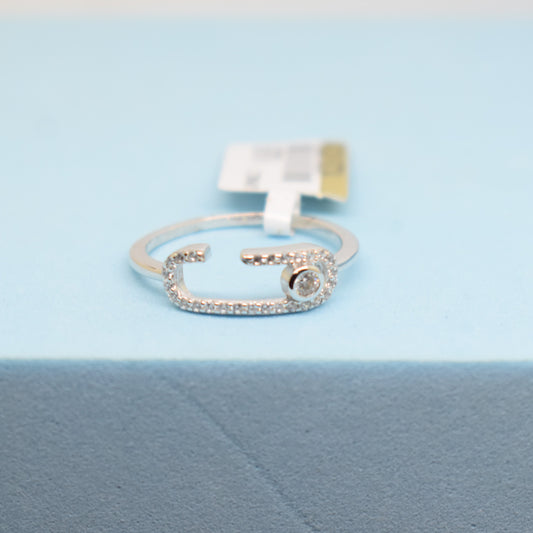 Fine 925 Sterling Silver - SJMSK Avenue Pave Motif Ring